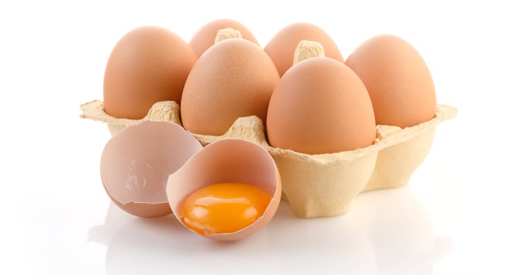 Eggs in the Package with one broken