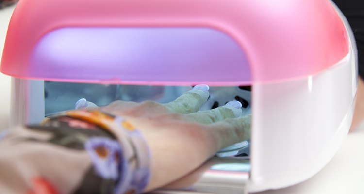 Manicure process on female hand