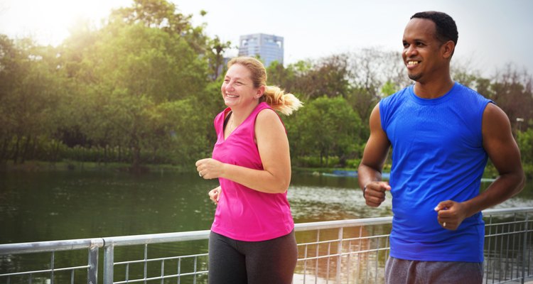 Couple Exercise Wearing Happiness Healthy Concept