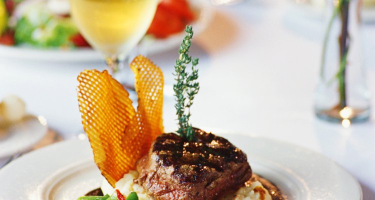 Steak entree at fine dining restaurant