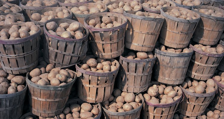 Baskets of potatoes
