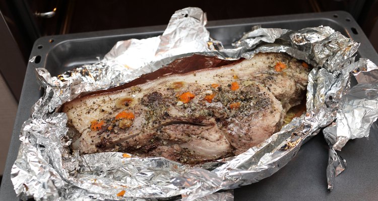 Pork shoulder in foil