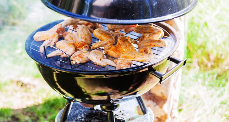 Meat cooked over charcoal