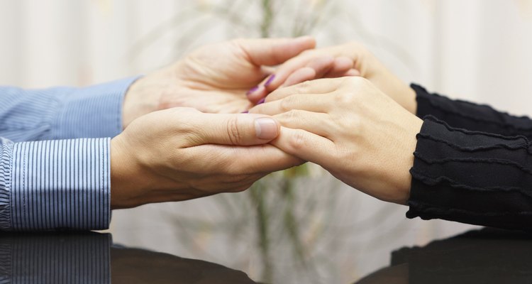 man holding woman hands. love and care concept