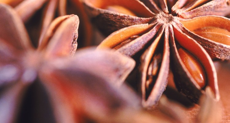Pile of star anise, selective focus