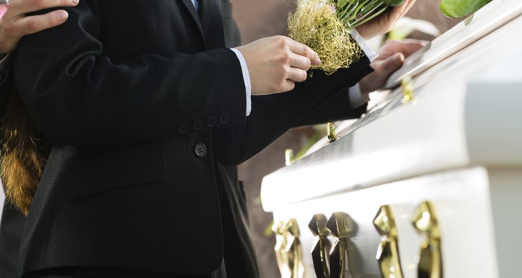 Mourning People at Funeral with coffin