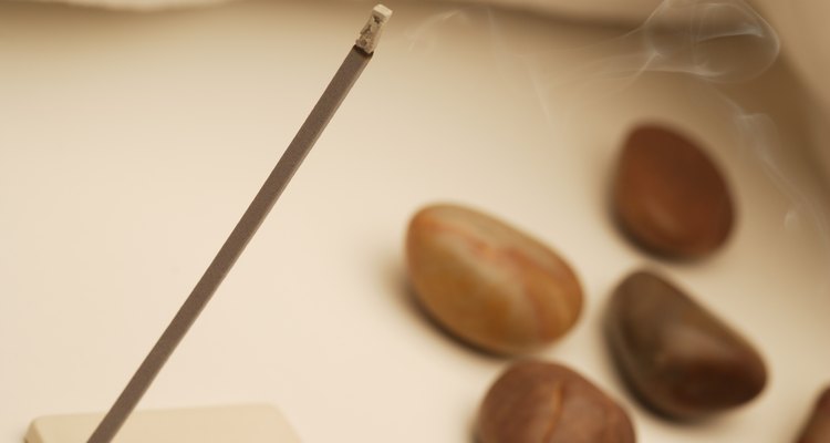 Closeup of burning incense