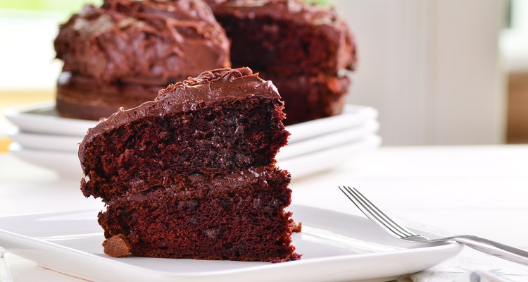 Fresh home made sticky chocolate cake