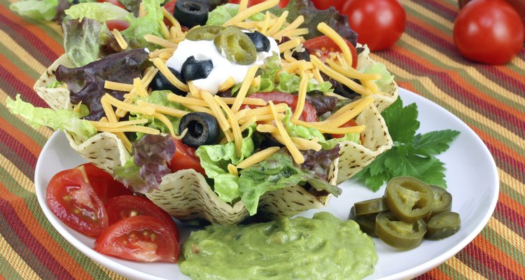 Taco Salad in Corn Tortilla Bowl