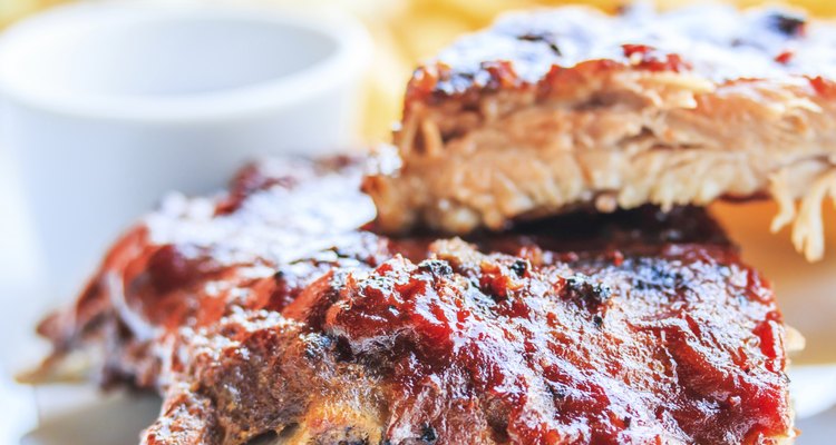 Grilled pork ribs. With tomato sauce