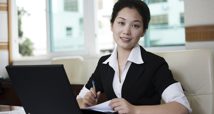Businesswoman use the computer