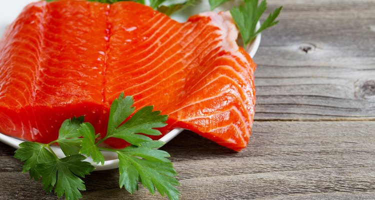 Fresh Fillet of Sockeye Salmon with parsley