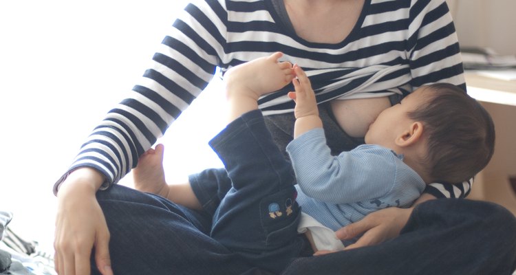 Mother and son breast milk