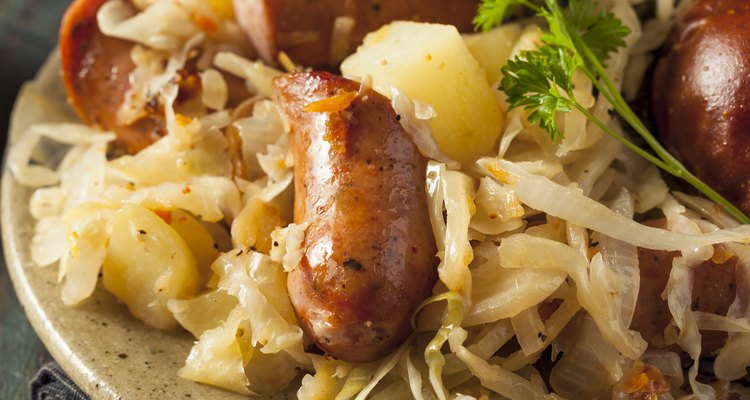 Homemade German Sausage and Sauerkraut
