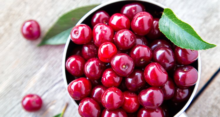 ripe cherries top view